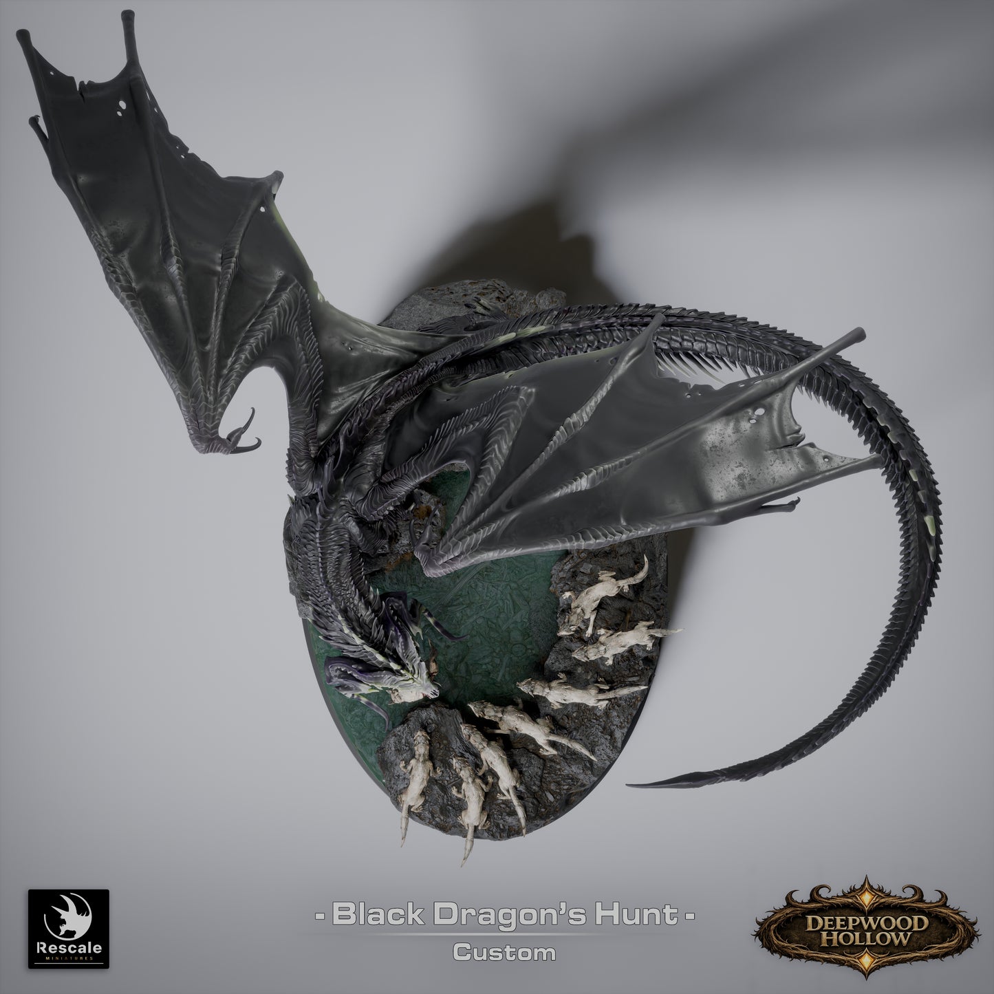 Black Dragon Hunt | Epic Boss Encounter Diorama | Resin Tabletop RPG Display