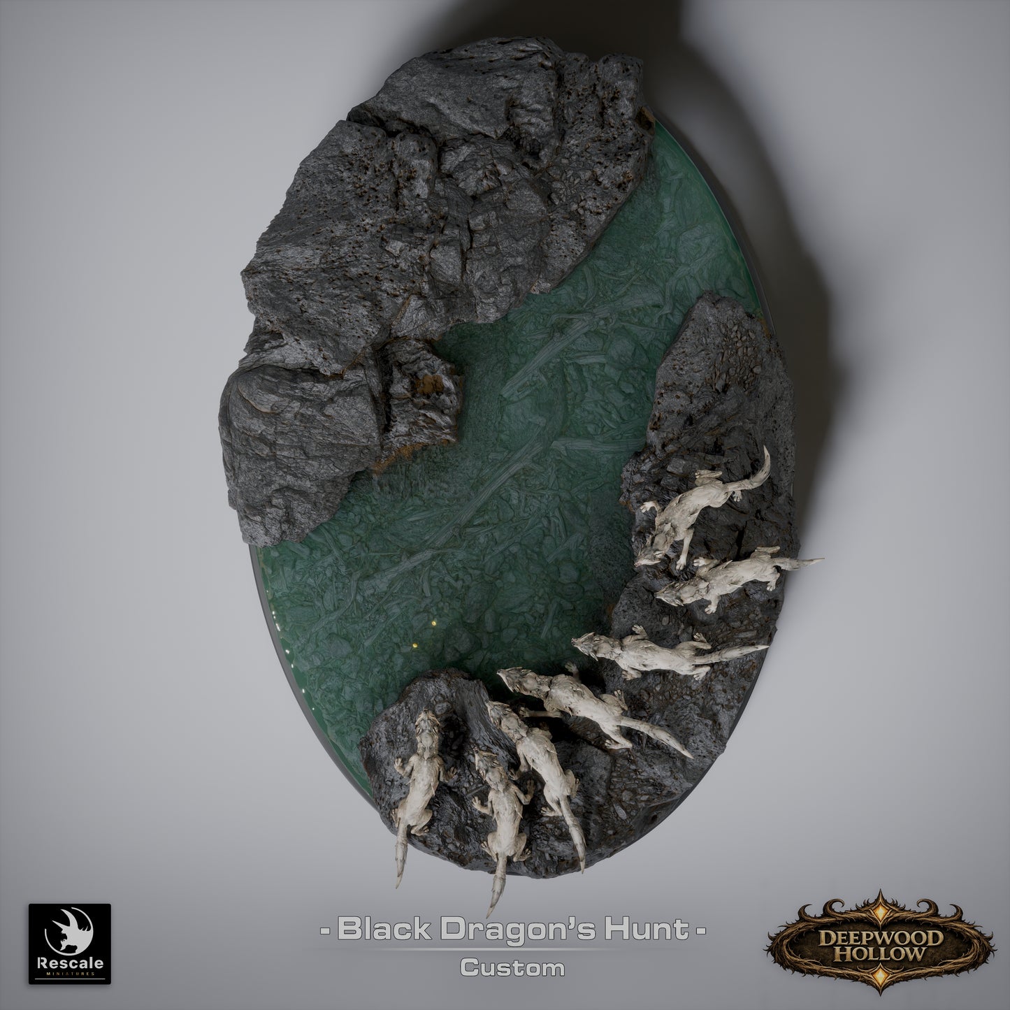 Black Dragon Hunt | Epic Boss Encounter Diorama | Resin Tabletop RPG Display