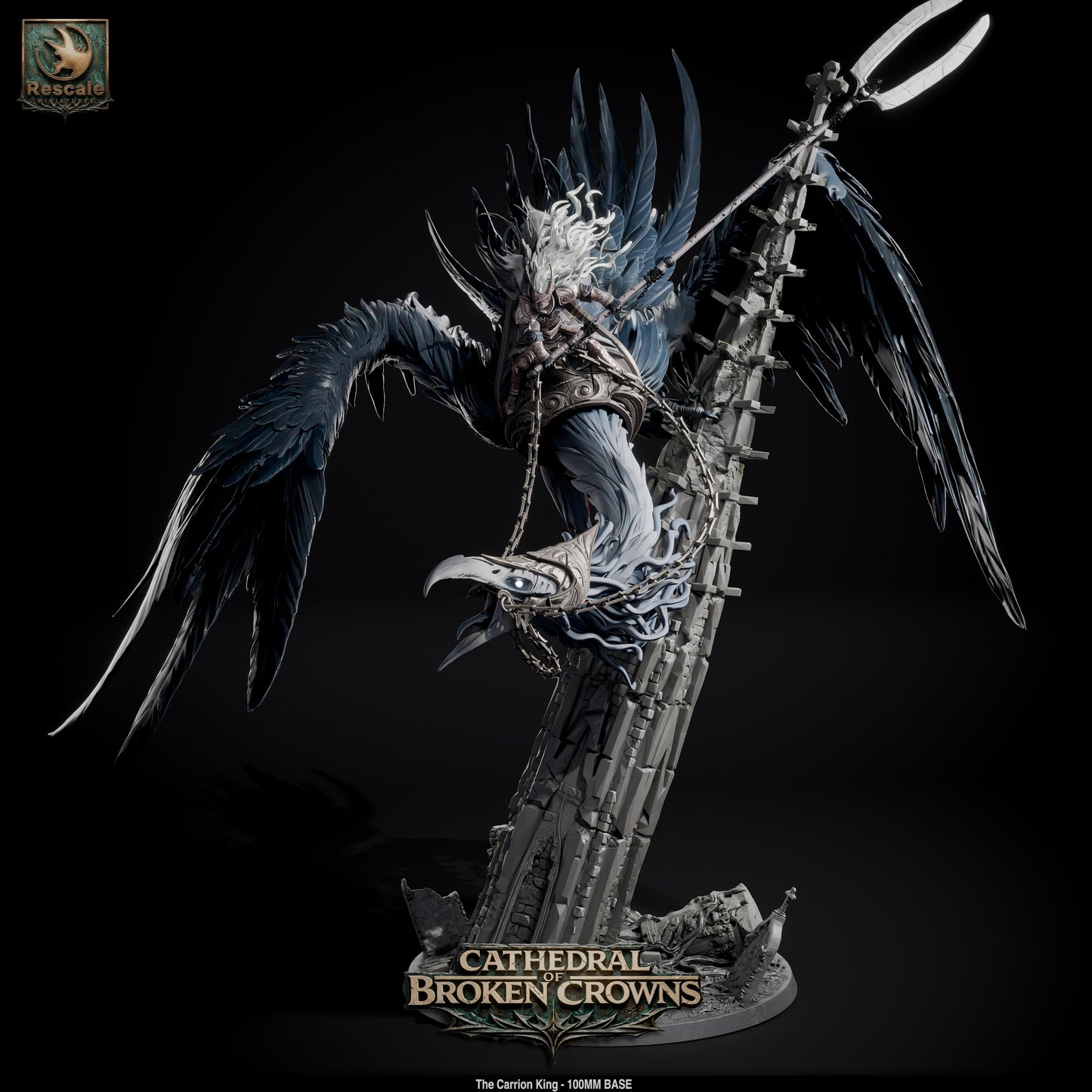Carrion King Undead Beast King DND Miniature TTRPG Resin Figure 100mm Base