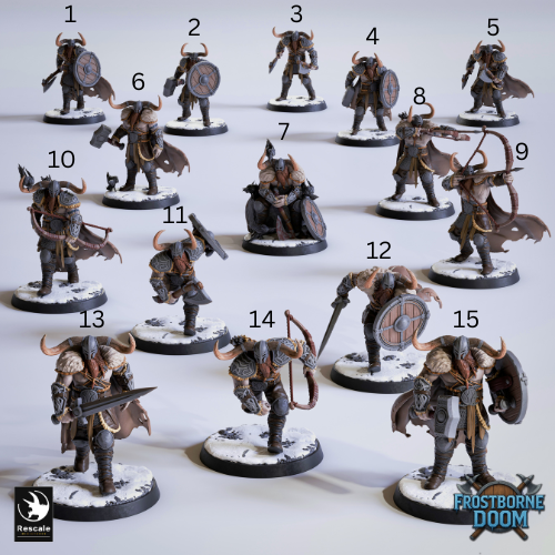 Viking Raider D&D Tabletop Resin Mini 15 Different Poses