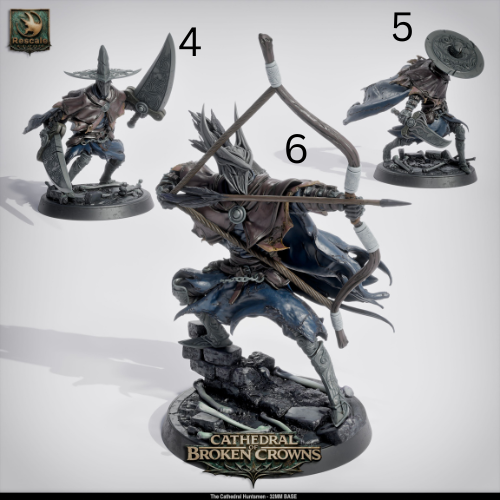 Cathedral Huntsmen Gothic Hunters DND Miniature TTRPG Resin Figure 32mm Base