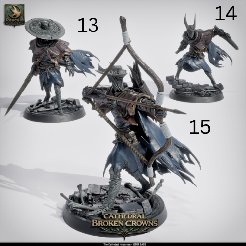 Cathedral Huntsmen Gothic Hunters DND Miniature TTRPG Resin Figure 32mm Base