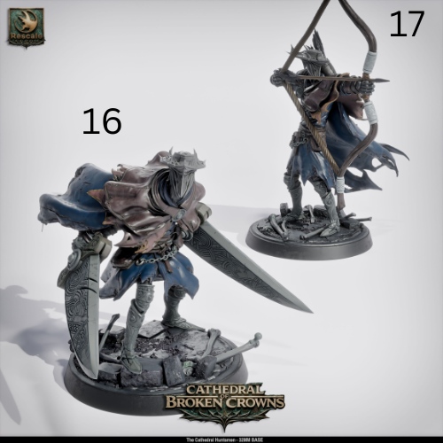 Cathedral Huntsmen Gothic Hunters DND Miniature TTRPG Resin Figure 32mm Base