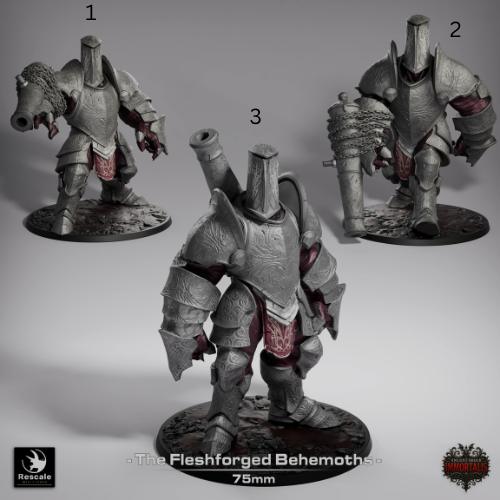 Fleshforged Behemoth Knight Large D&D Miniature | Undead Construct Warrior Figure | Resin 3D Printed Tabletop RPG Model | 75mm Base