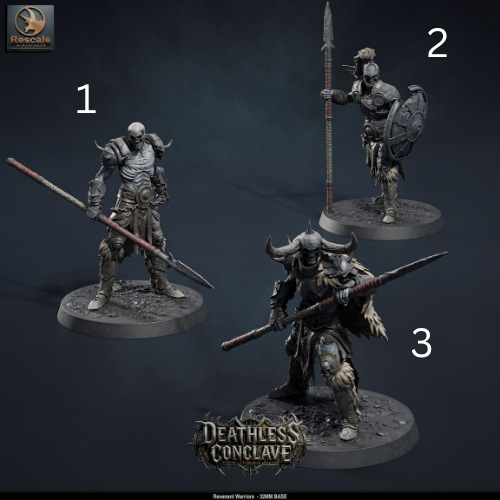 Revenant Warriors DND TTRPG Resin Miniatures 32mm Base