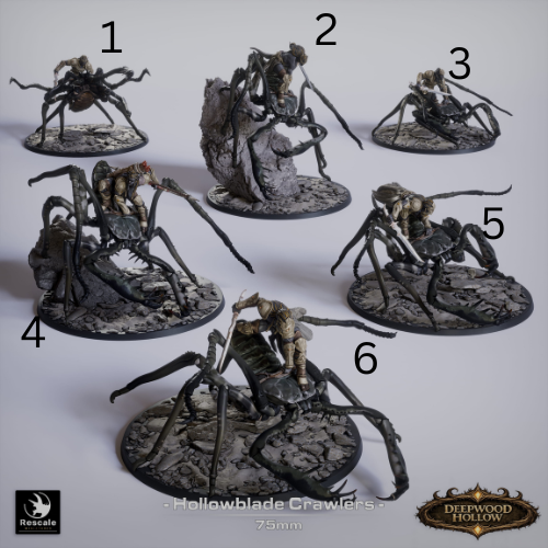 Hollowblade Scorpion Riders | Dark Elf Cavalry | Resin Tabletop RPG Figure | 75mm Base