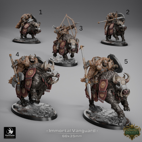 Immortal Vanguards D&D Miniatures | Undead Elite Warriors | Resin 3D Printed Tabletop RPG Models | 60 × 35mm Base