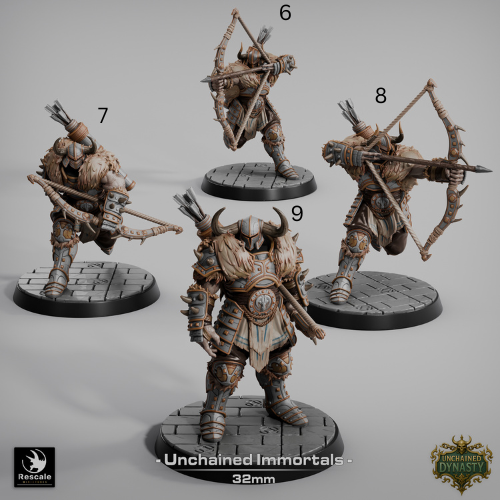 Unchained Immortal Warriors D&D Miniatures | Undead Fantasy Soldiers | Resin 3D Printed Tabletop RPG Figures | 32mm Base