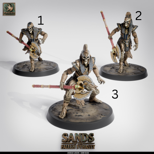Undead Legion | Cursed Warband of the Damned | Resin Tabletop RPG Figure Set | 32mm Base