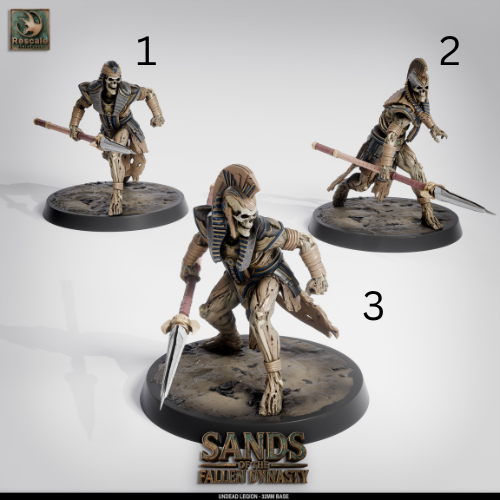 Undead Legion | Cursed Warband of the Damned | Resin Tabletop RPG Figure Set | 32mm Base