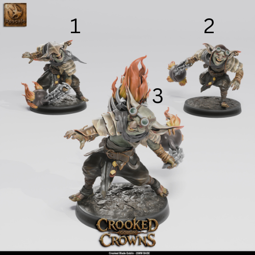 Crooked Blade Goblins Goblin Rogue DND Miniature TTRPG Resin Figure 25mm Base