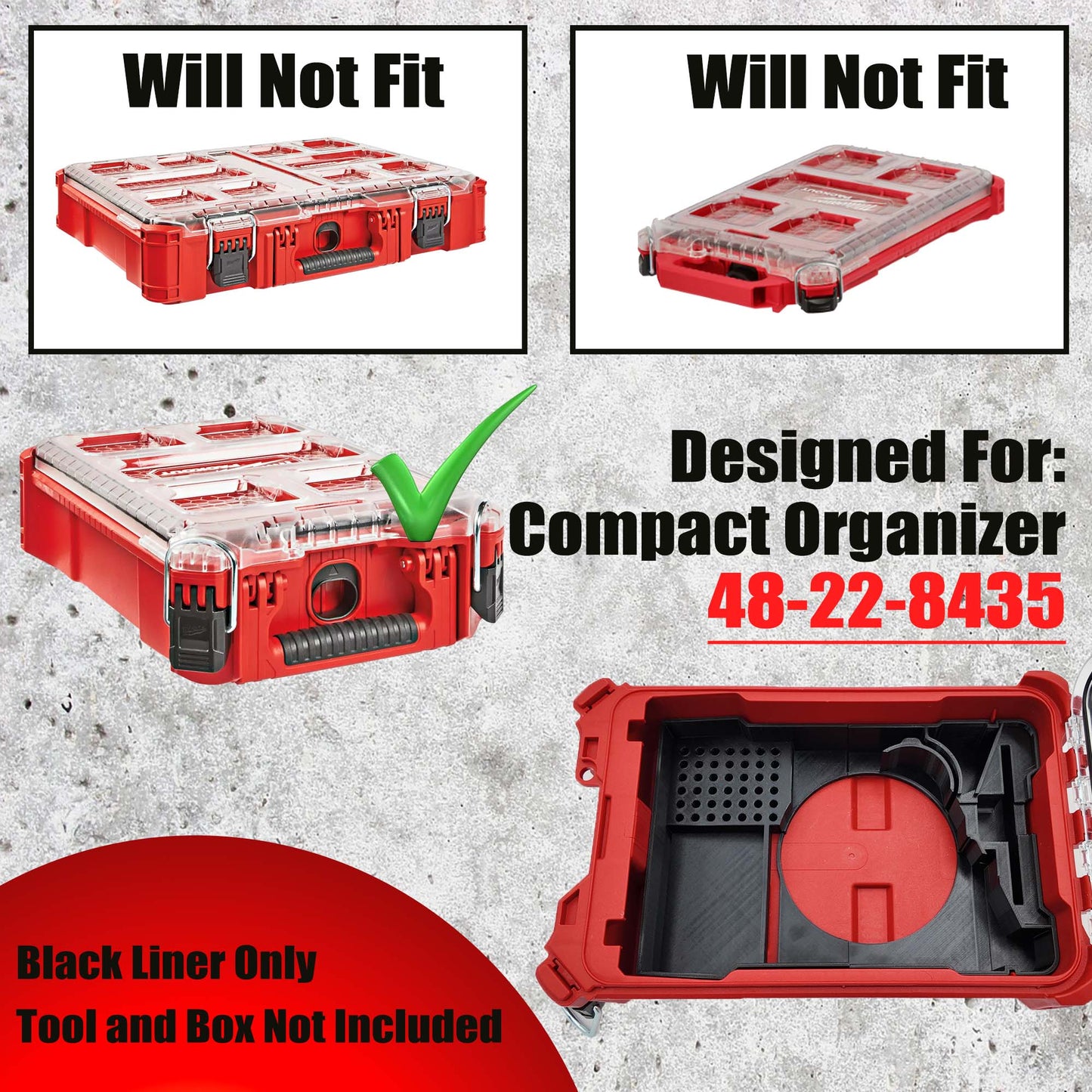 M18 Router Organizer for Milwaukee Compact Packout