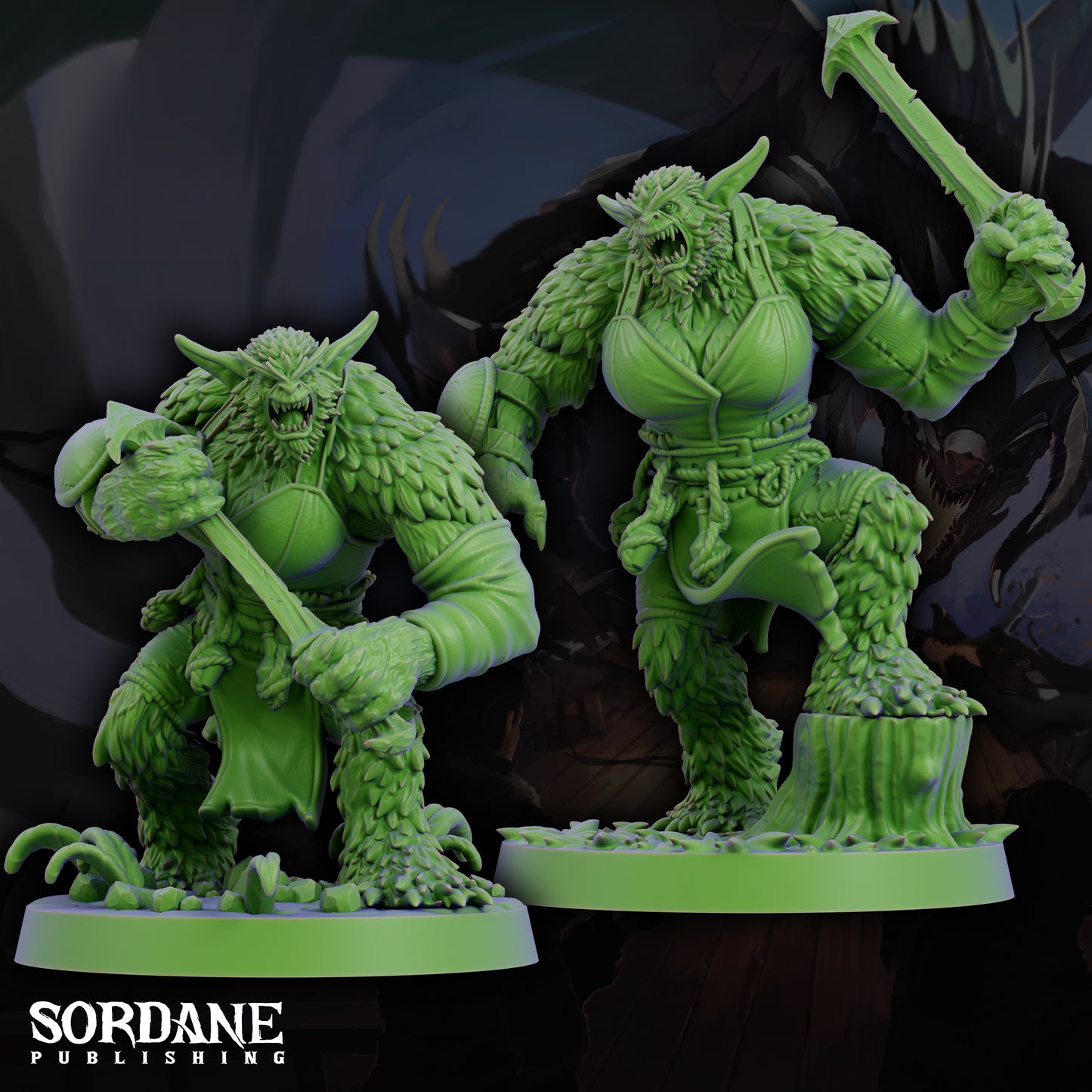 Bugbear Female Savage Goblinoid Warrior Resin Tabletop RPG Figure 25mm Base