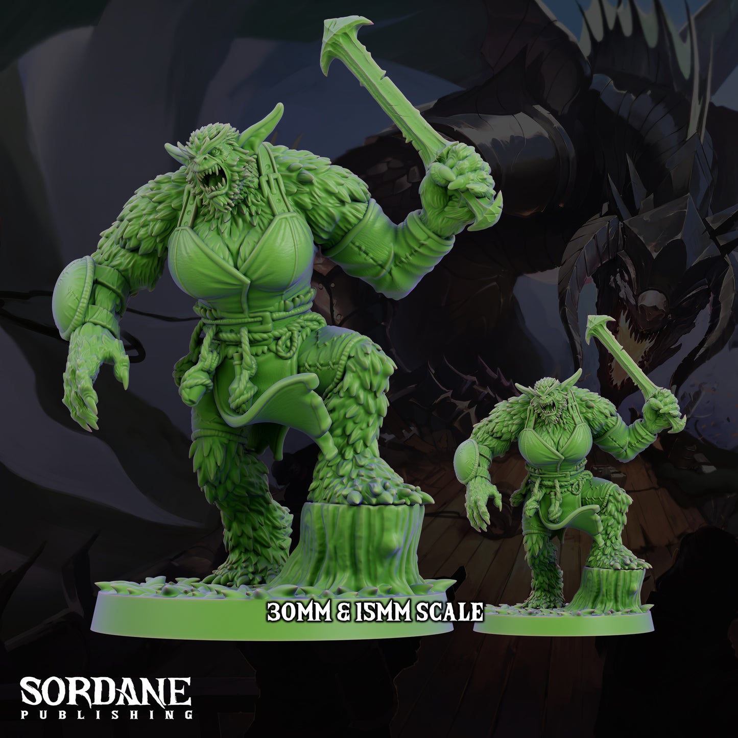 Bugbear Female Savage Goblinoid Warrior Resin Tabletop RPG Figure 25mm Base