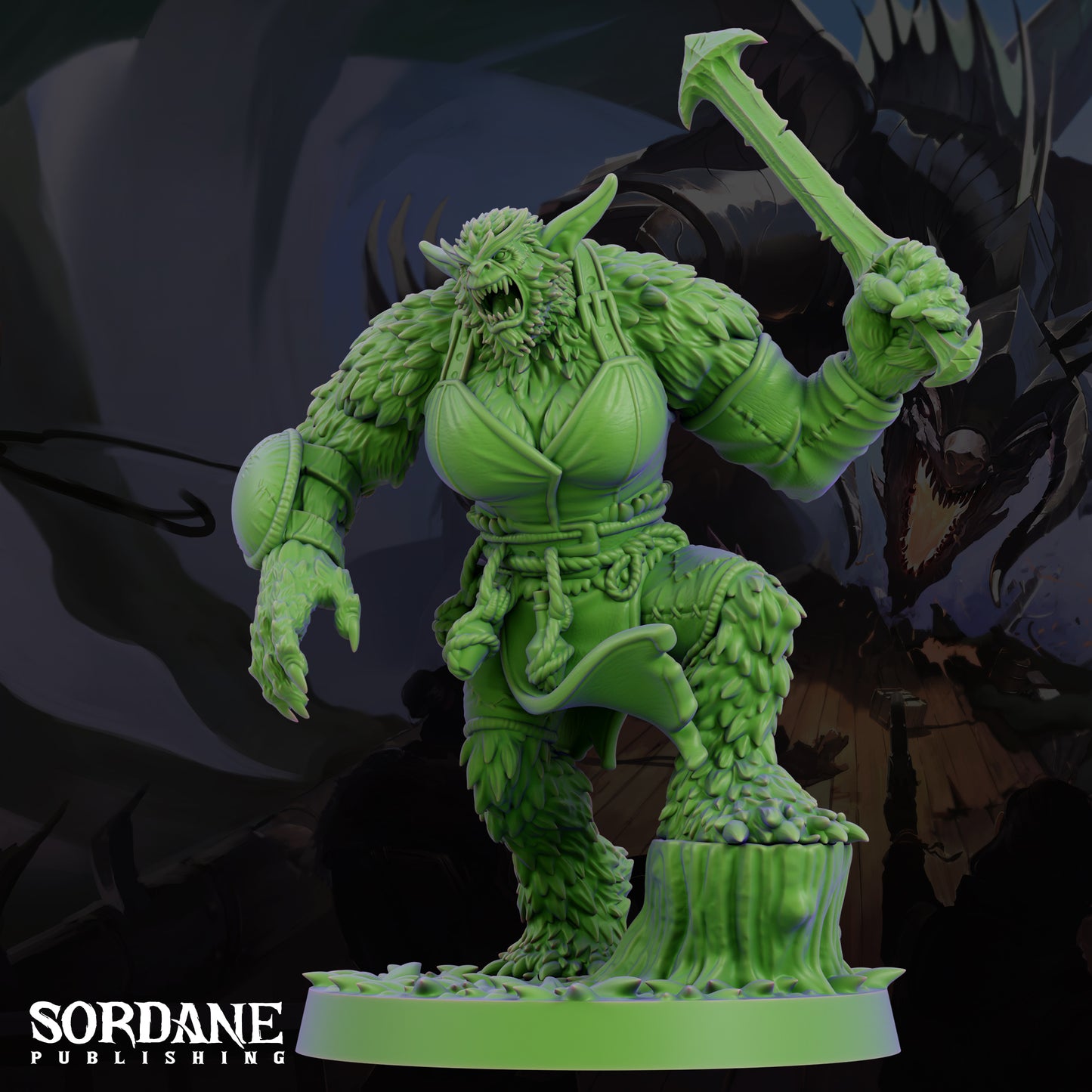 Bugbear Female Savage Goblinoid Warrior Resin Tabletop RPG Figure 25mm Base