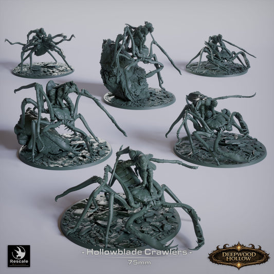 Hollowblade Scorpion Riders | Dark Elf Cavalry | Resin Tabletop RPG Figure | 75mm Base
