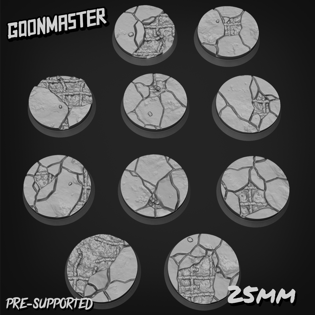 Concrete Design Base Collection DND TTRPG Resin Bases 25mm 170mm