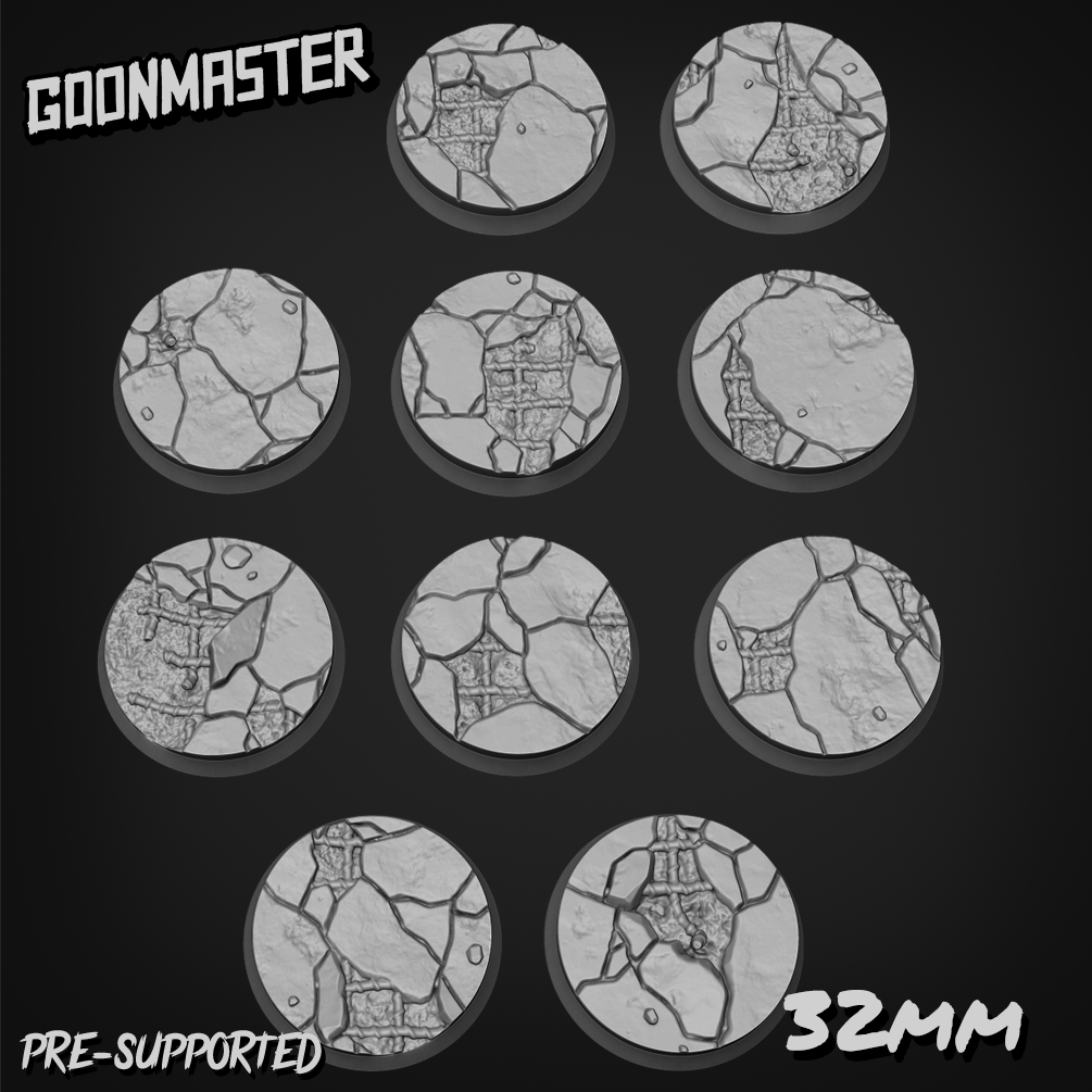 Concrete Design Base Collection DND TTRPG Resin Bases 25mm 170mm