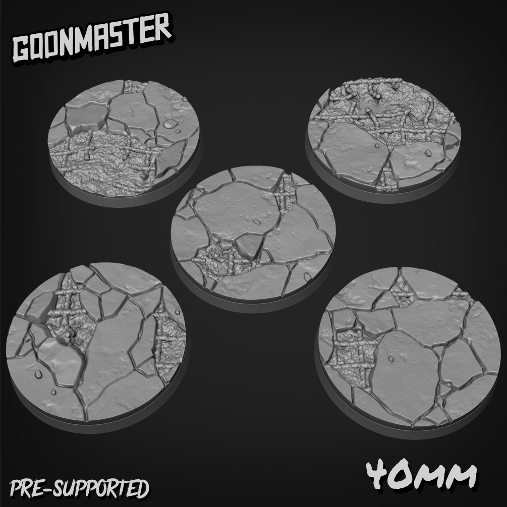 Concrete Design Base Collection DND TTRPG Resin Bases 25mm 170mm