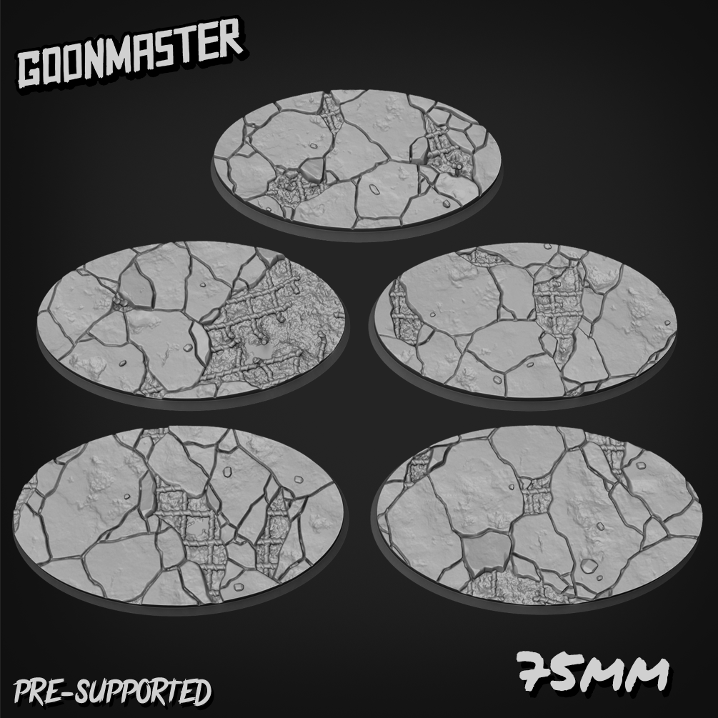 Concrete Design Base Collection DND TTRPG Resin Bases 25mm 170mm