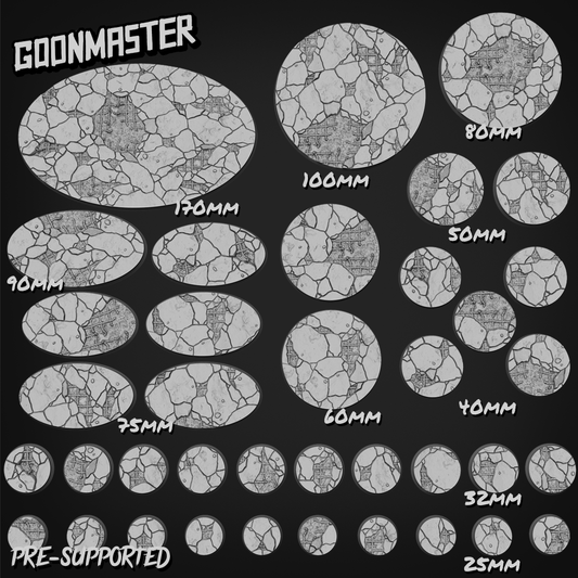 Concrete Design Base Collection DND TTRPG Resin Bases 25mm 170mm
