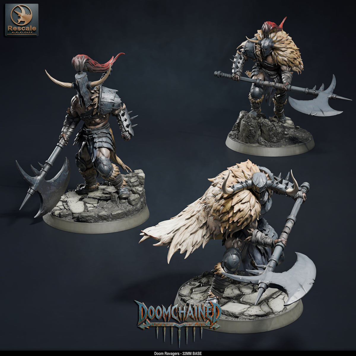 Doom Ravager Knights DND TTRPG Resin Miniature 32mm Base