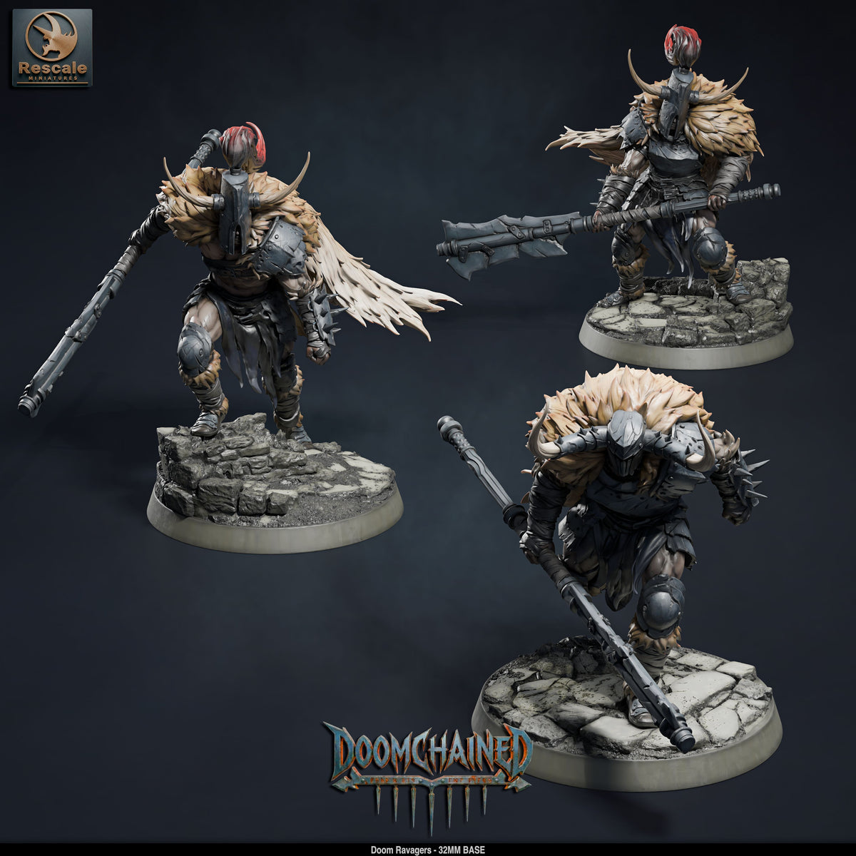 Doom Ravager Knights DND TTRPG Resin Miniature 32mm Base