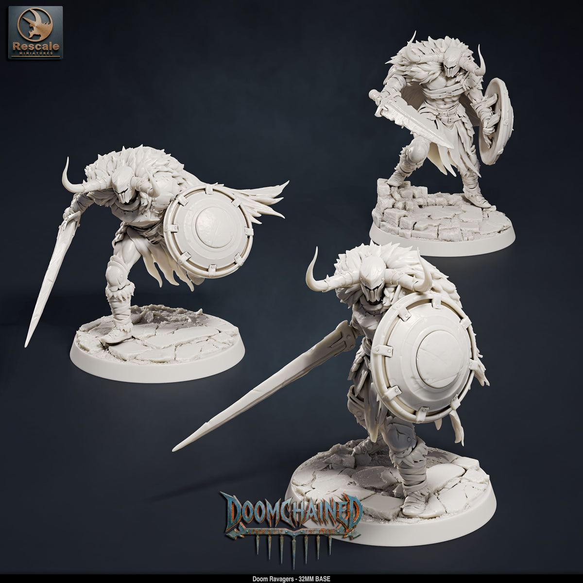 Doom Ravager Knights DND TTRPG Resin Miniature 32mm Base