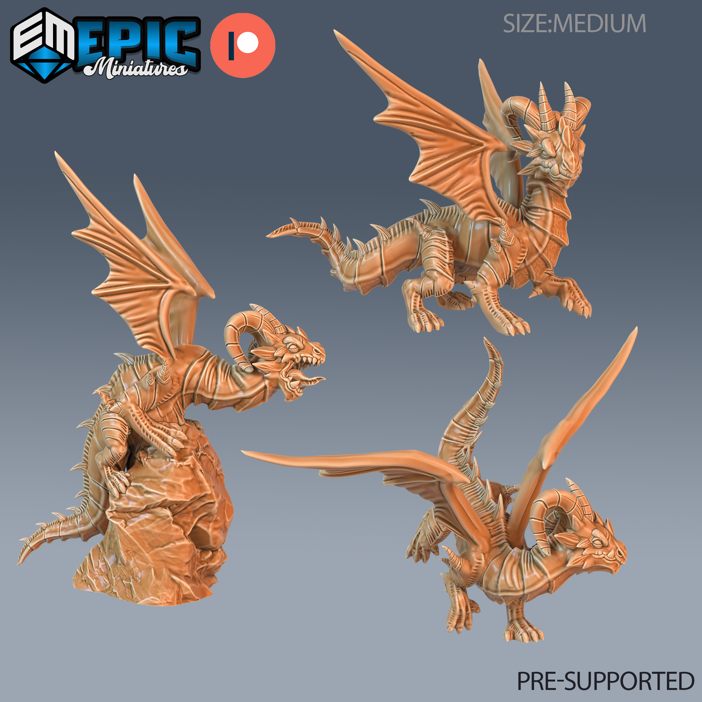 Dragon Wyrmling | Young Draconic Hatchling | Resin Tabletop RPG Figure | 25mm Base