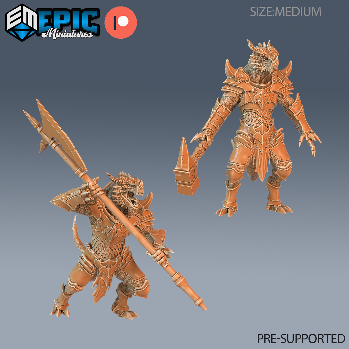 Dragonborn Warrior DND Miniature TTRPG Resin Figure 25mm Base