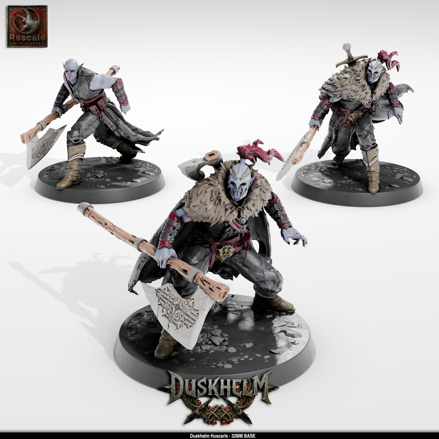 Vampire Duskhelm Huscarls Vampire Warriors DND Miniature TTRPG Resin Figure 32mm Base