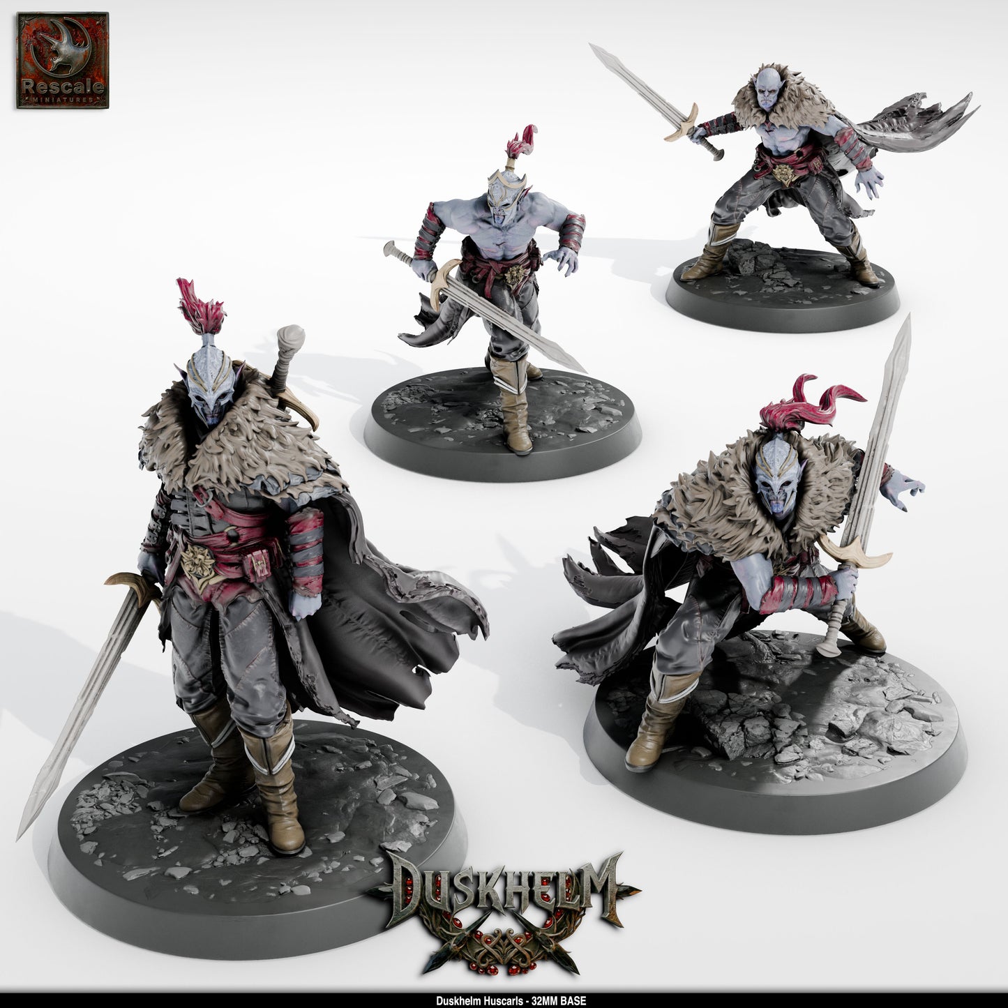 Vampire Duskhelm Huscarls Vampire Warriors DND Miniature TTRPG Resin Figure 32mm Base
