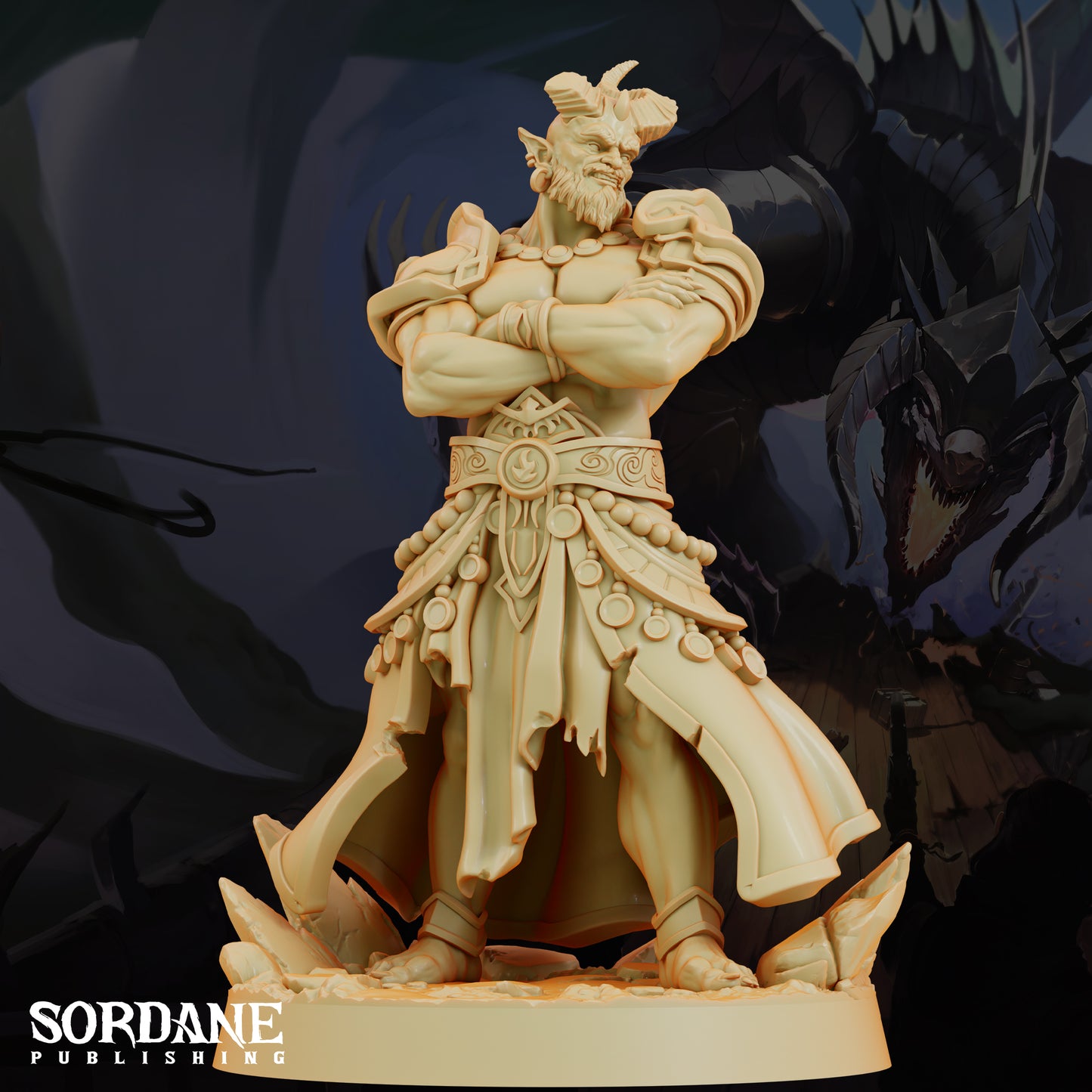 Efreeti Fire Genie DND Miniature TTRPG Resin Figure 50mm Base