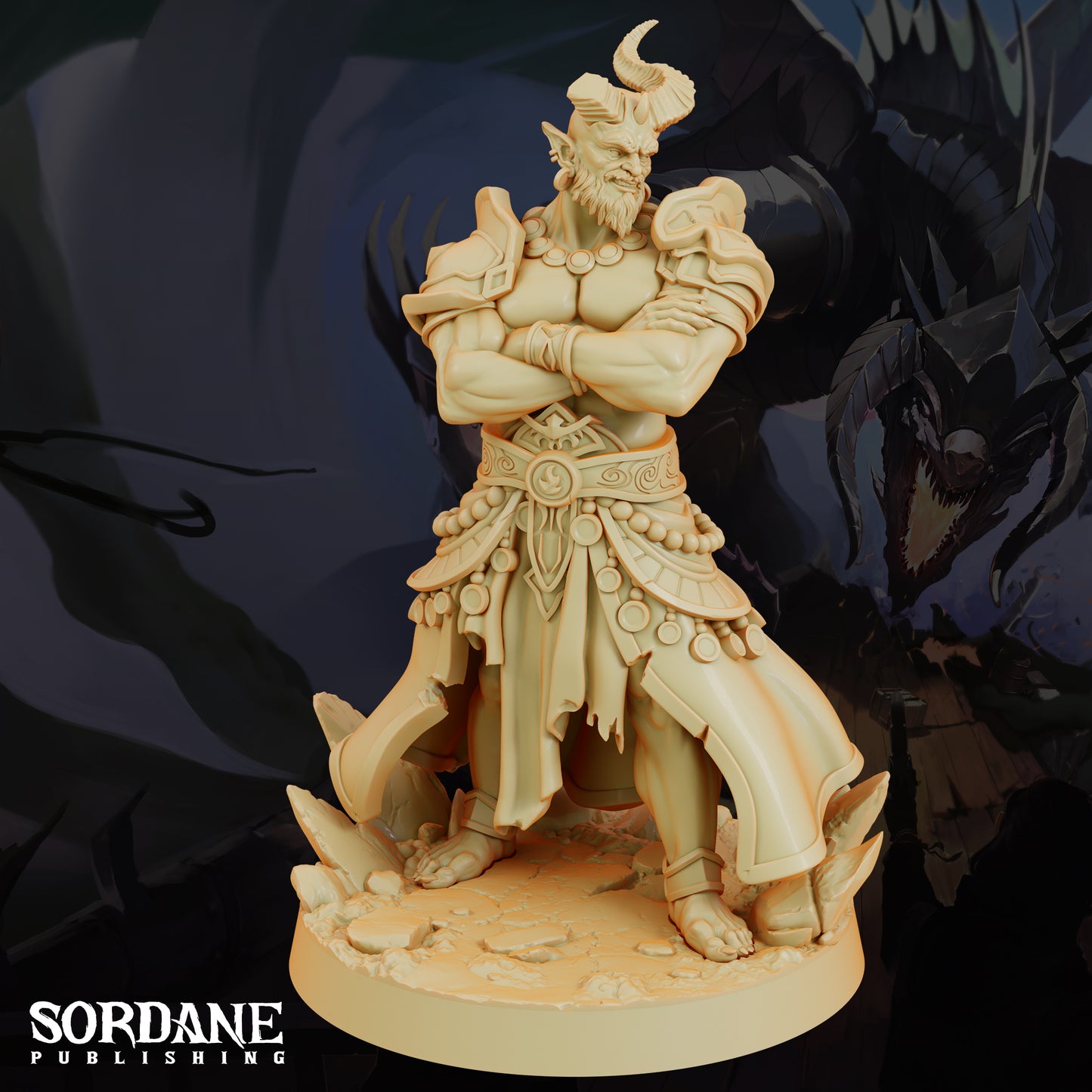 Efreeti Fire Genie DND Miniature TTRPG Resin Figure 50mm Base