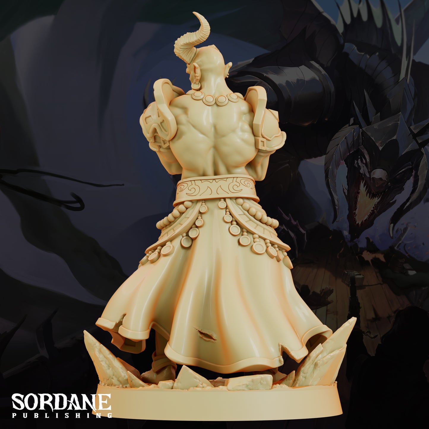 Efreeti Fire Genie DND Miniature TTRPG Resin Figure 50mm Base