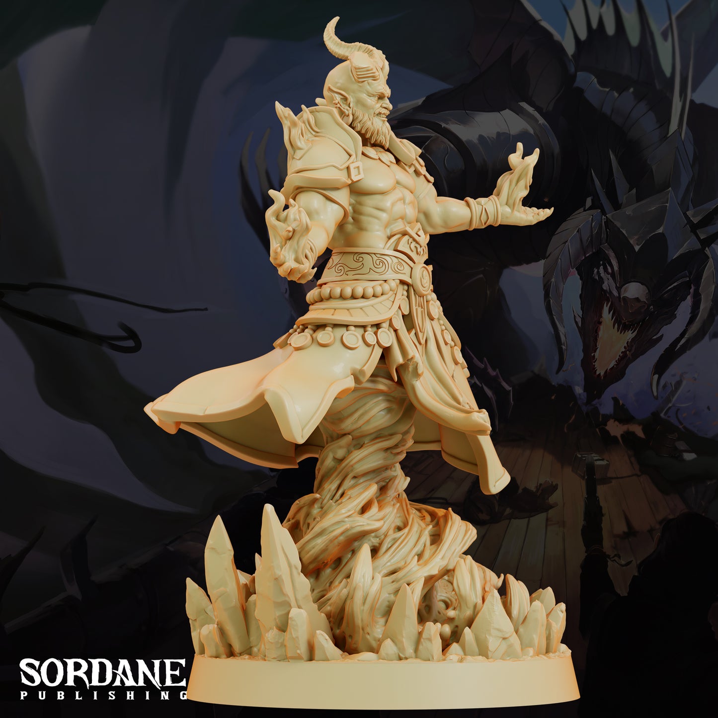 Efreeti Fire Genie DND Miniature TTRPG Resin Figure 50mm Base
