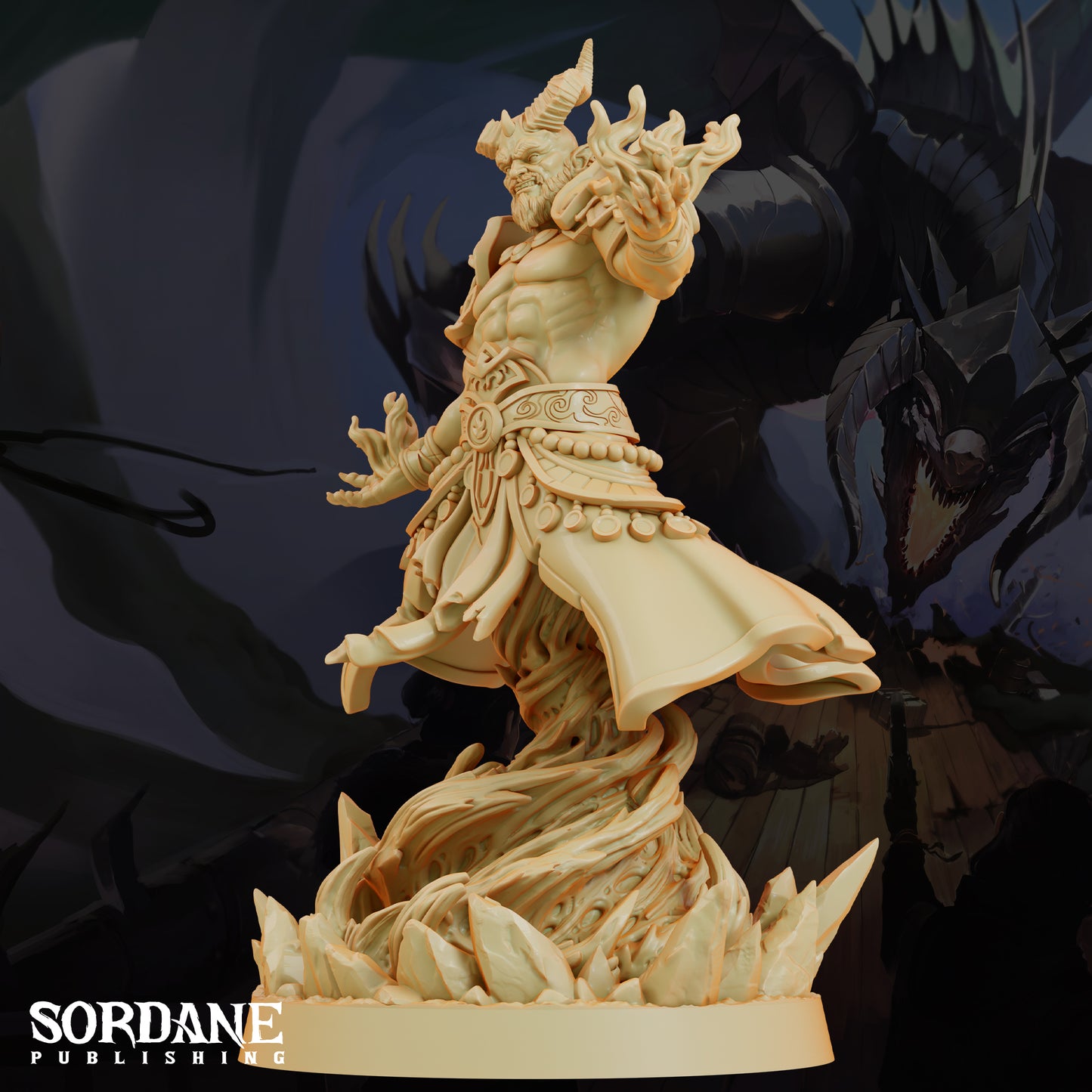 Efreeti Fire Genie DND Miniature TTRPG Resin Figure 50mm Base