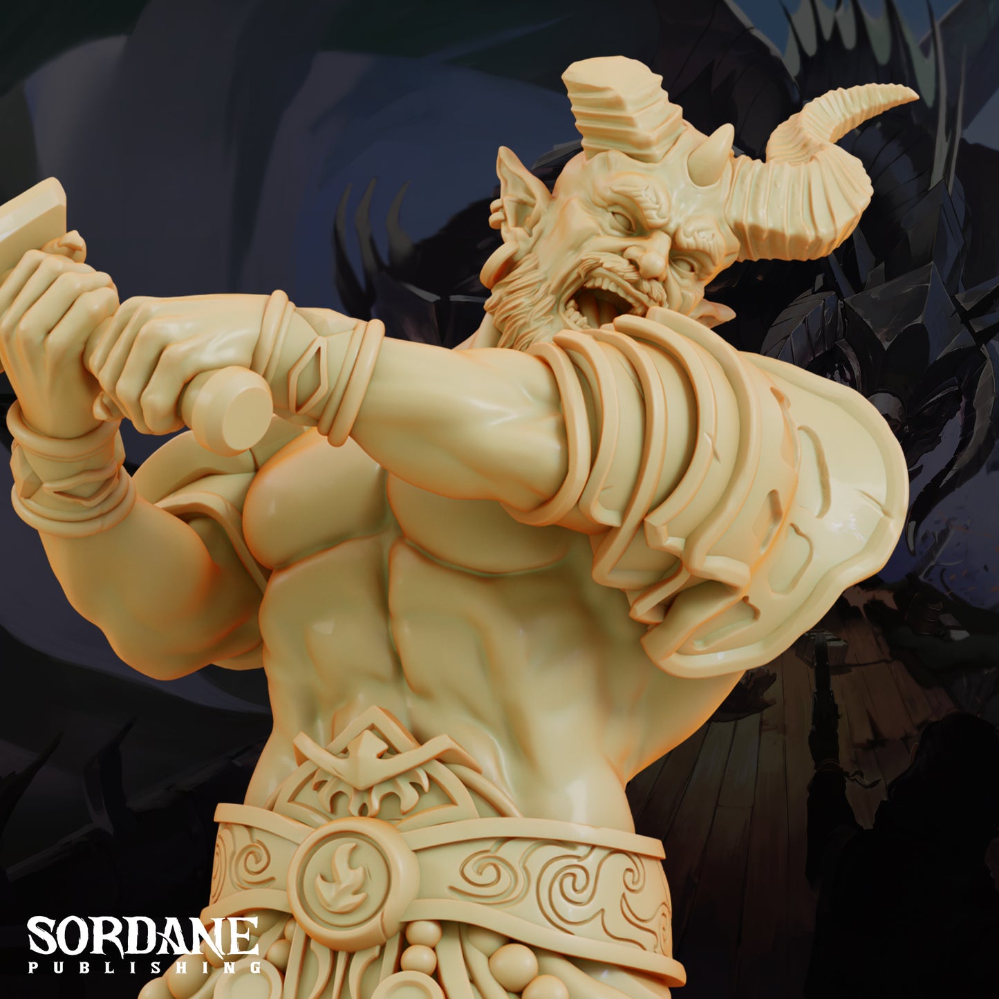 Efreeti Fire Genie DND Miniature TTRPG Resin Figure 50mm Base