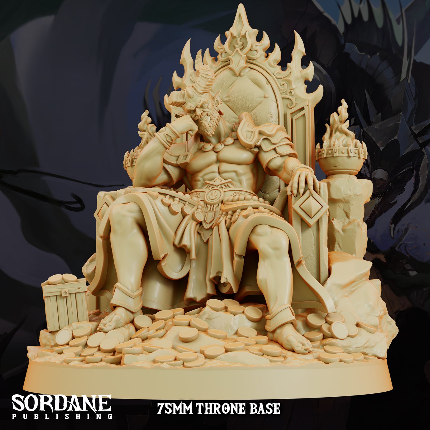 Efreeti Fire Genie DND Miniature TTRPG Resin Figure 50mm Base