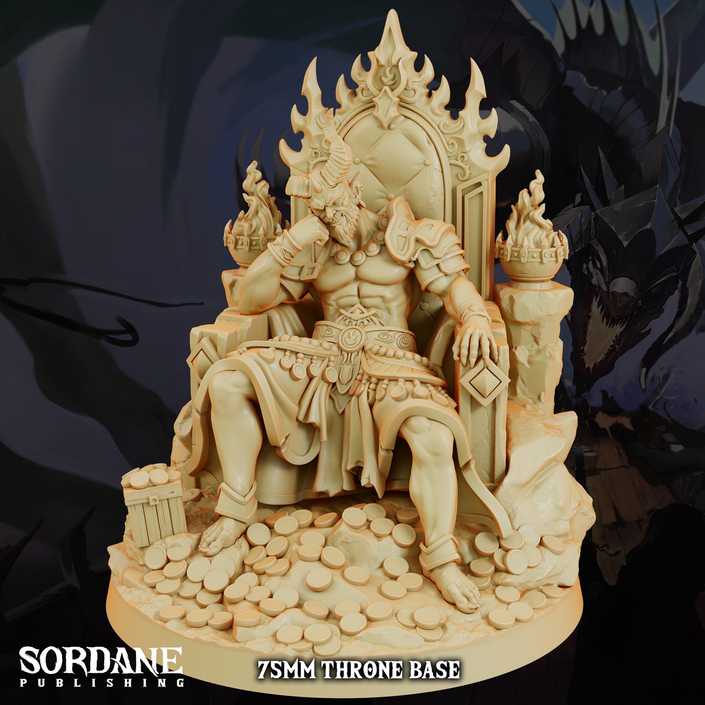 Efreeti Fire Genie DND Miniature TTRPG Resin Figure 50mm Base