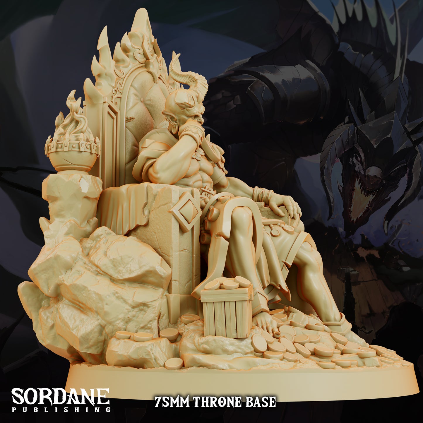 Efreeti Fire Genie DND Miniature TTRPG Resin Figure 50mm Base