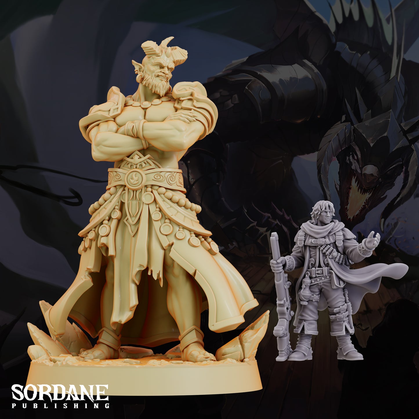Efreeti Fire Genie DND Miniature TTRPG Resin Figure 50mm Base