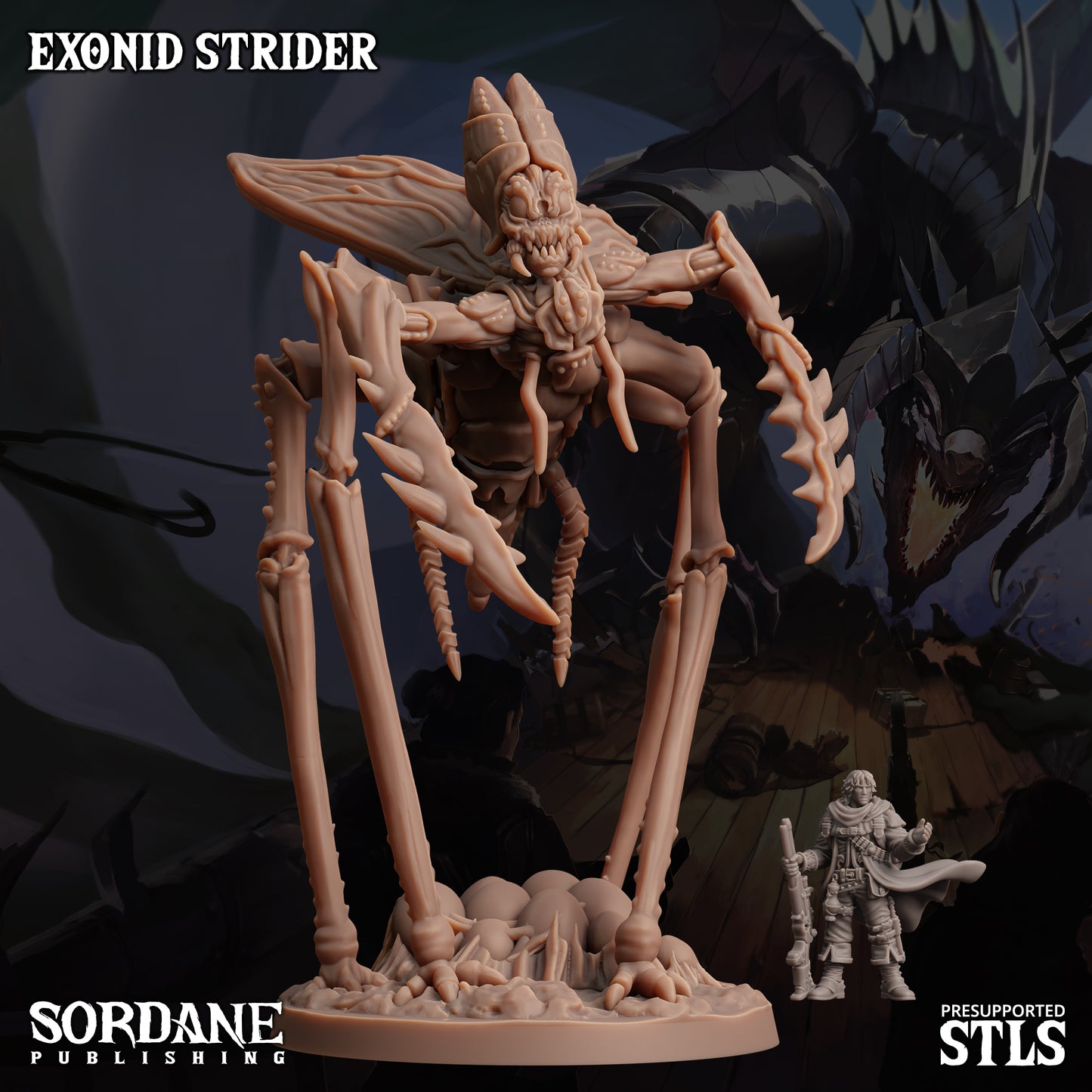 Exonid Strider DND TTRPG Resin Model 75mm Base