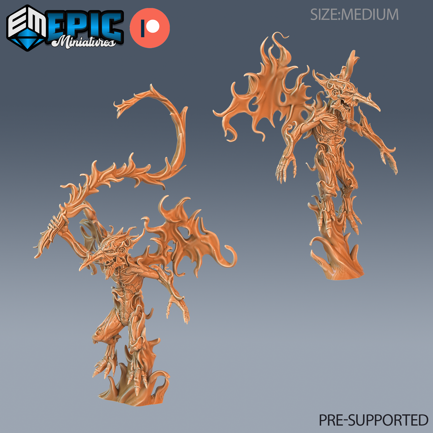 Fire Mephit D&D Miniature | Elemental Imp Monster | Resin Tabletop RPG Figure | 25mm Base