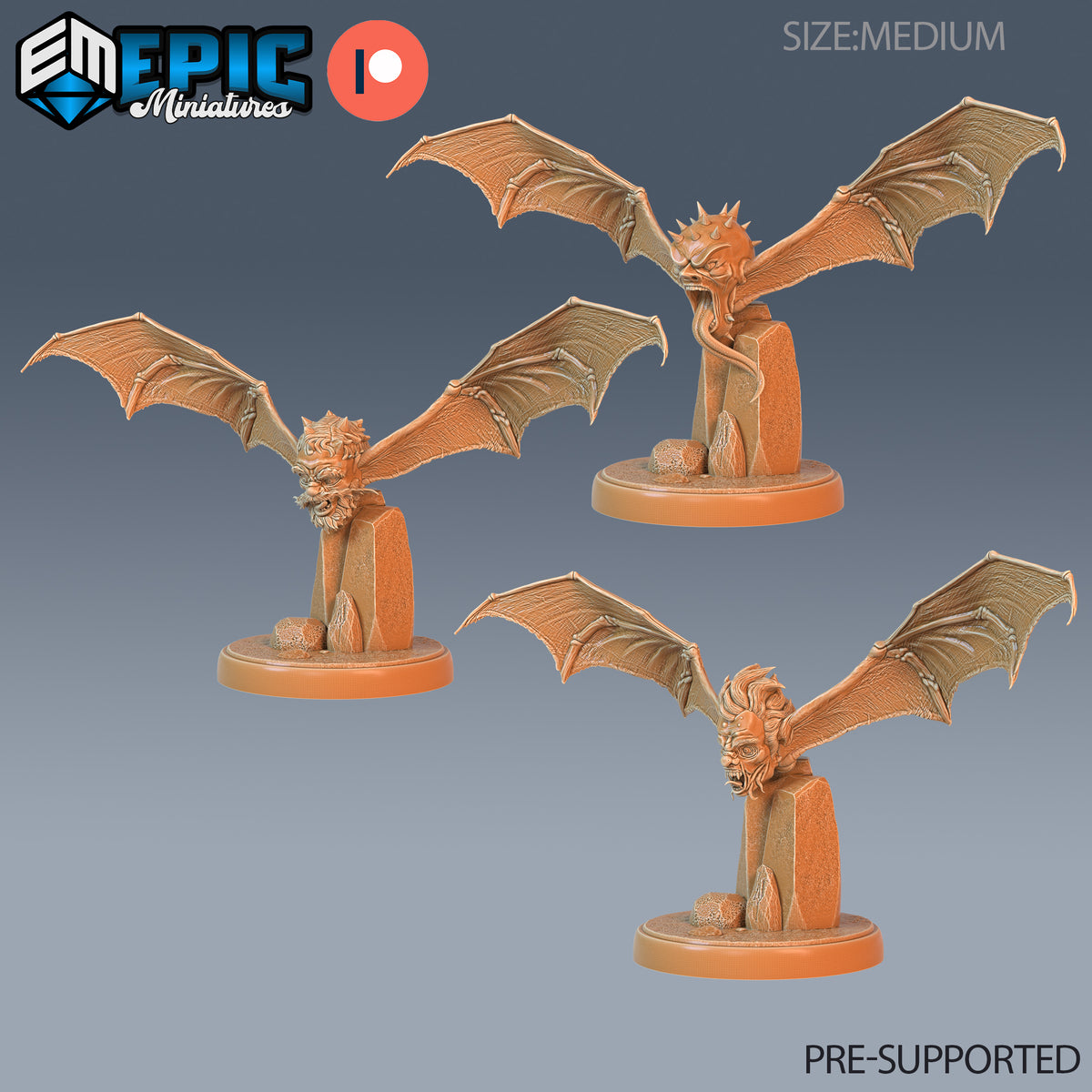 Flying Head DND Miniature TTRPG Resin Figure 25mm Base