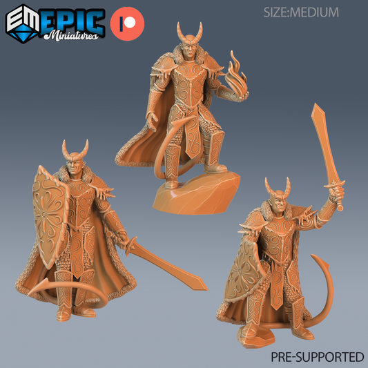 Frost Tiefling | Ice-Touched Adventurer | Resin Tabletop RPG Figure | 25mm Base
