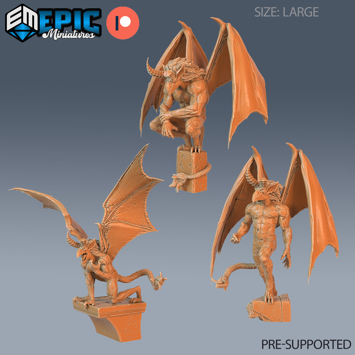 Gargoyle DND TTRPG Resin Model 51mm Base