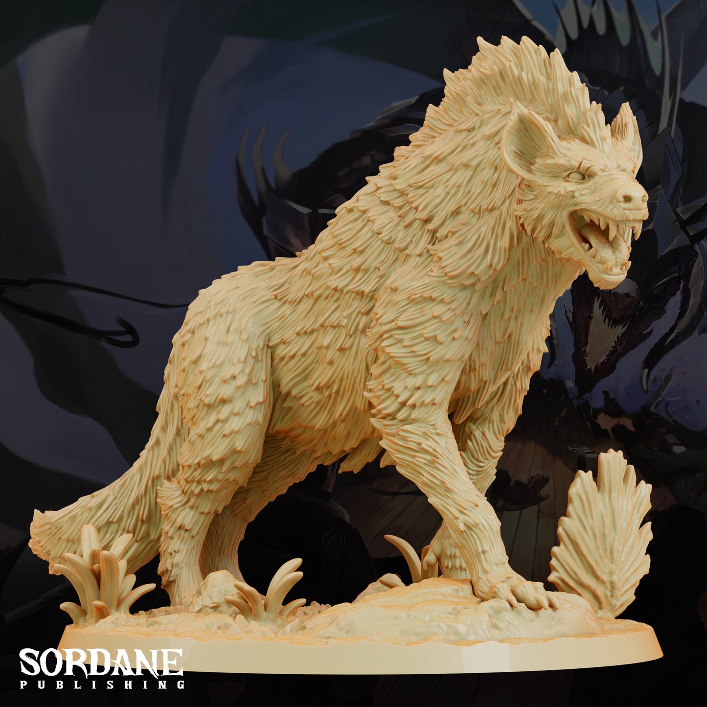 Giant Hyena DND Miniature TTRPG Resin Figure 75mm Base