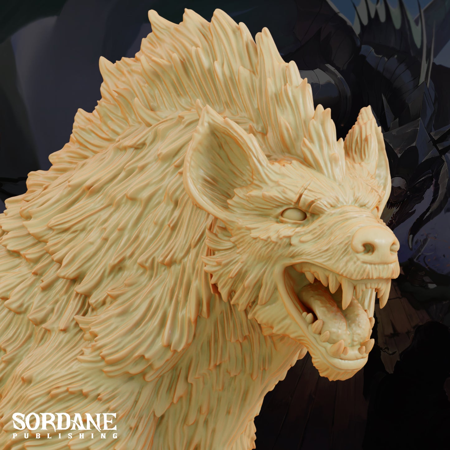 Giant Hyena DND Miniature TTRPG Resin Figure 75mm Base