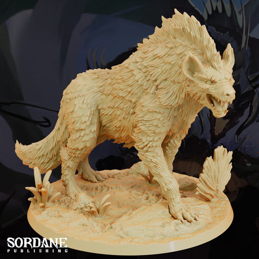 Giant Hyena DND Miniature TTRPG Resin Figure 75mm Base